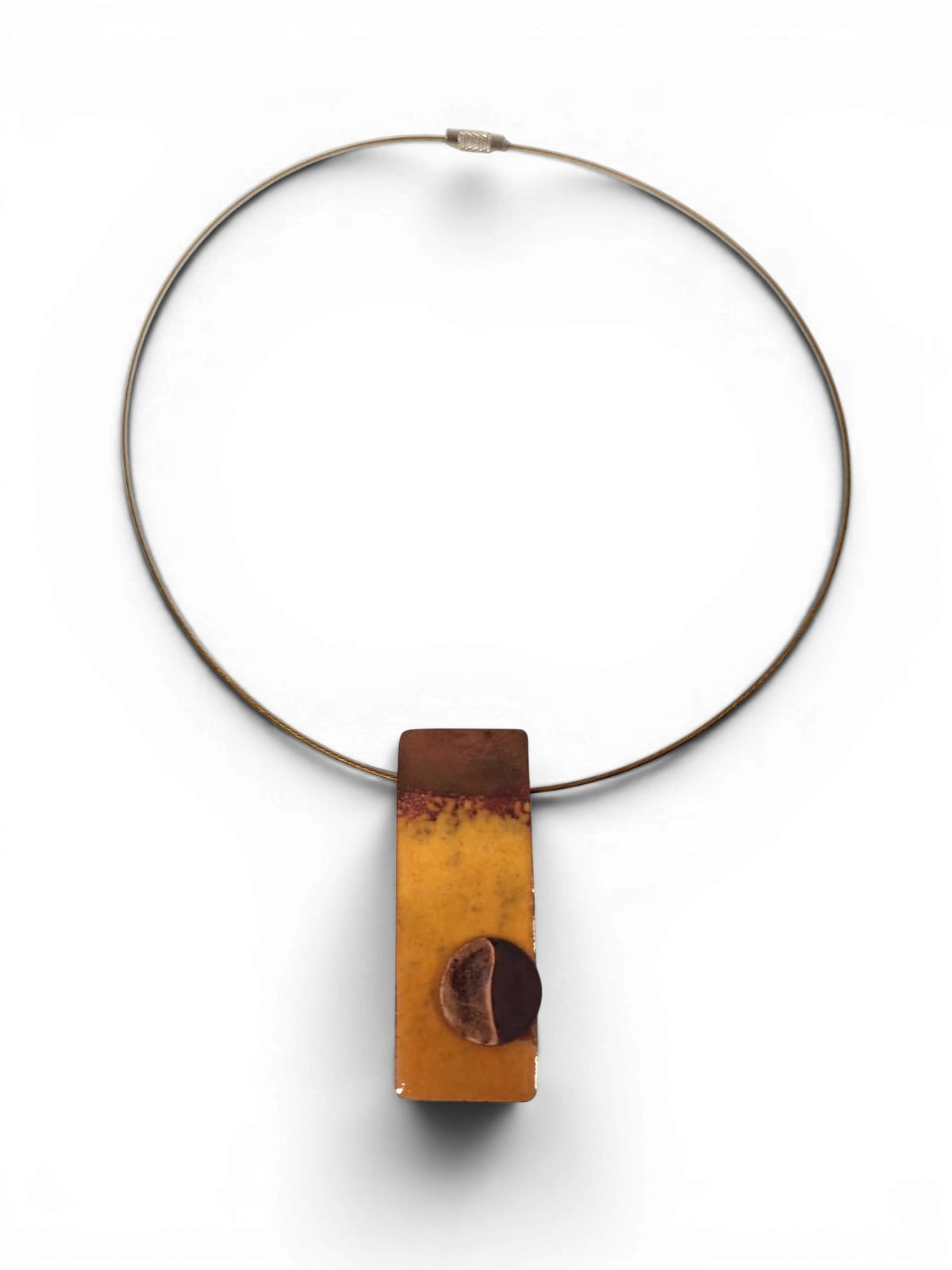 Enameled copper pendant