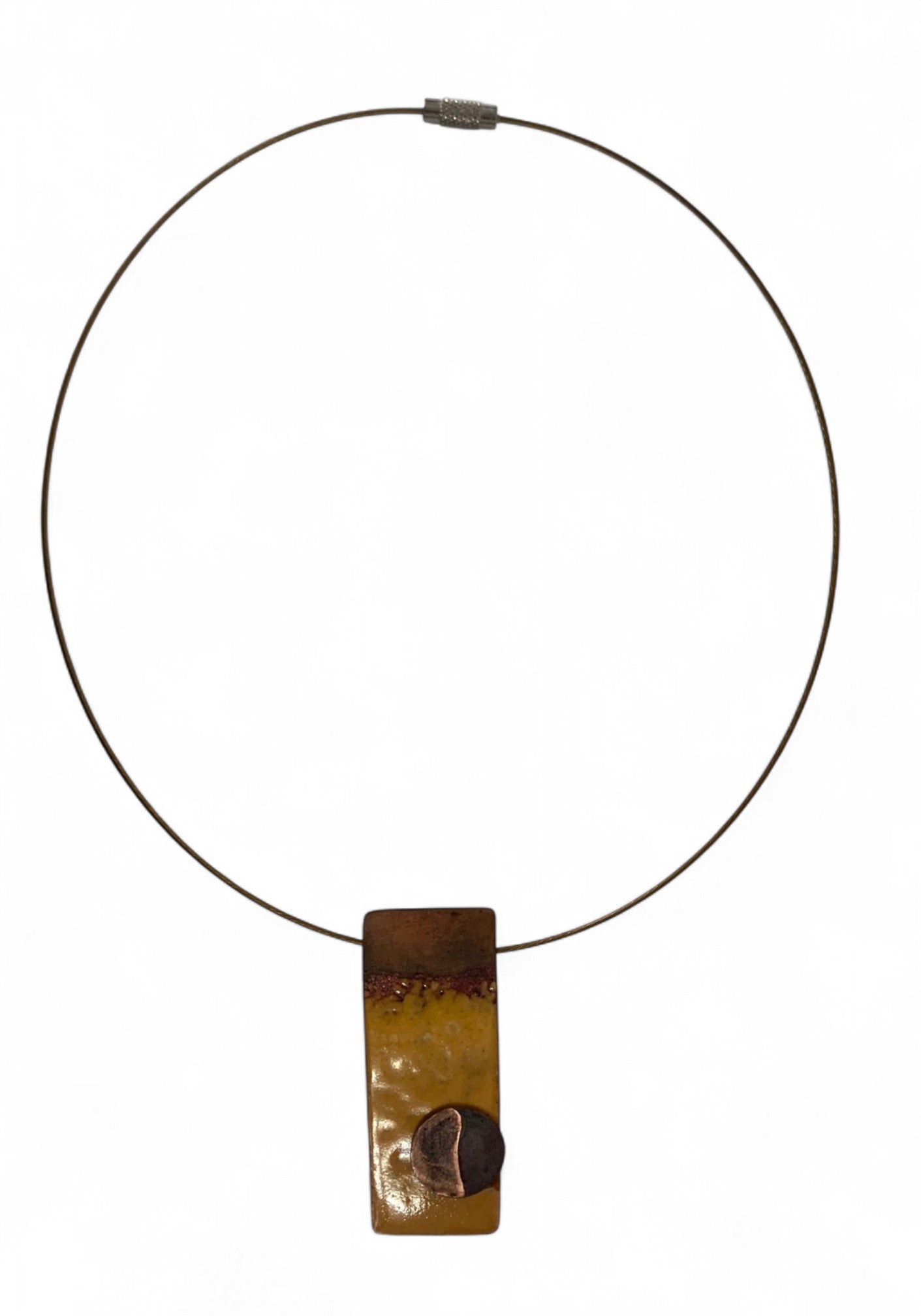 Enameled copper pendant