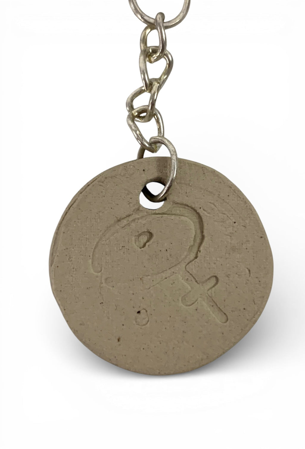 Hand-made ceramic key chain with enamel and sodiac symbols