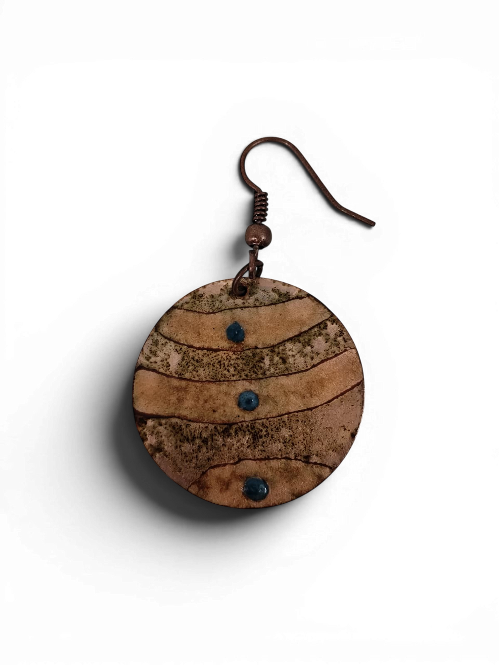 Enameled copper earrings