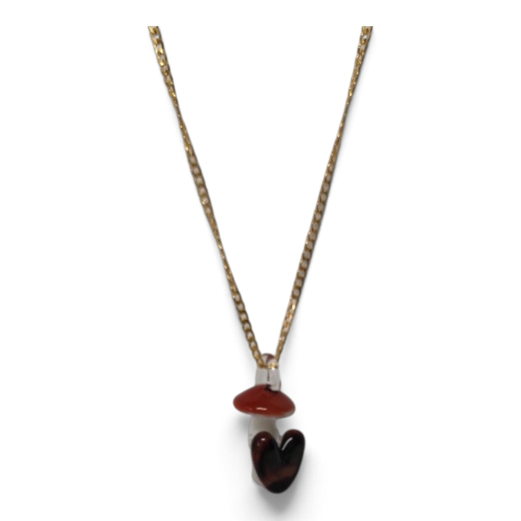 Glass mushroom pendant, front view